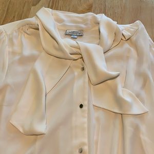 Cream Tahari dressy blouse L